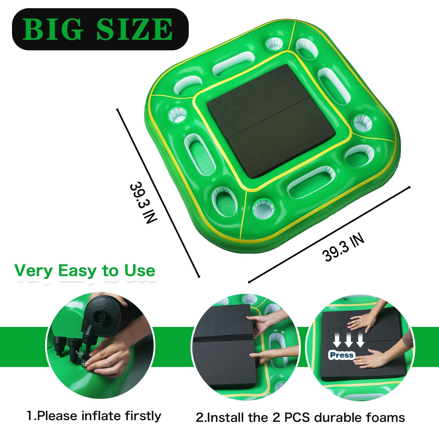 **Digi Floating Pool Games Table for Adults - Durable Foam Pool Accessories, Hot Tub Tray & Inflatable Food Drink Holder - Perfect for Summer Parties, Indoor/Outdoor, Beach & Pool Fun**