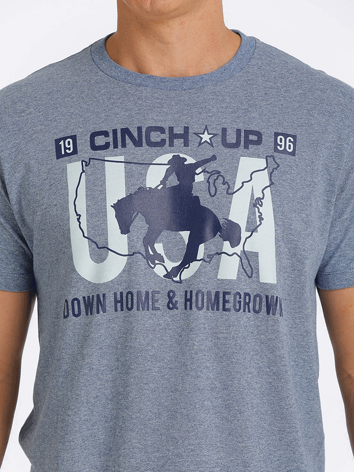 Cinch MTT1690500 HBL Men's Cinch Up Tee - Denim Blue Long Sleeve Shirt for Casual Wear & Outdoor Activities