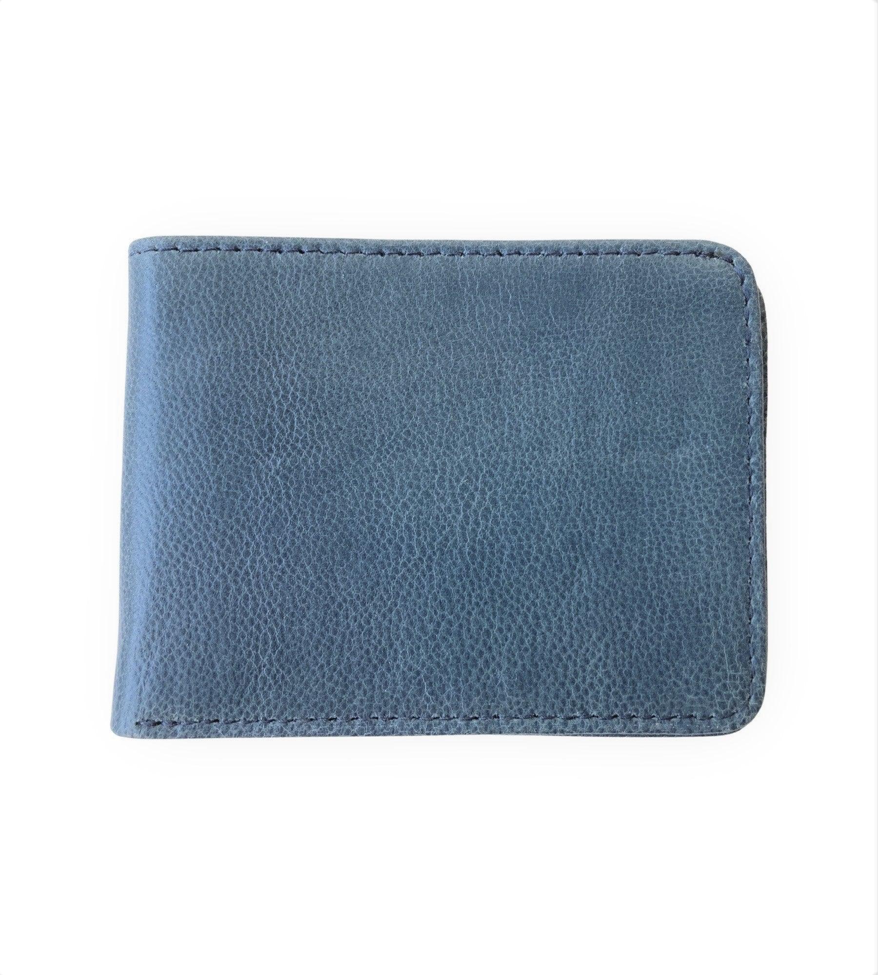 Premium Blue Leather Notes & Cards Wallet - Organize Your Essentials in Style for Work, Travel, and Daily Use