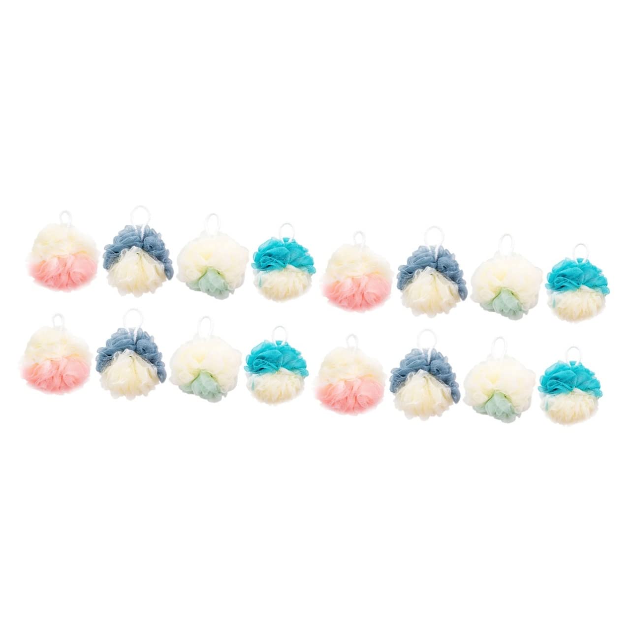 DOITOOL 16-Piece Bath Scrubber Set - Colorful Body Wash Sponges, Shower Poufs & Mesh Gloves for Men - Exfoliating Bath Mitts, Bubble Maker & Bath Tool Kit for Deep Cleansing | Perfect for Shower, Spa & Relaxation at Home