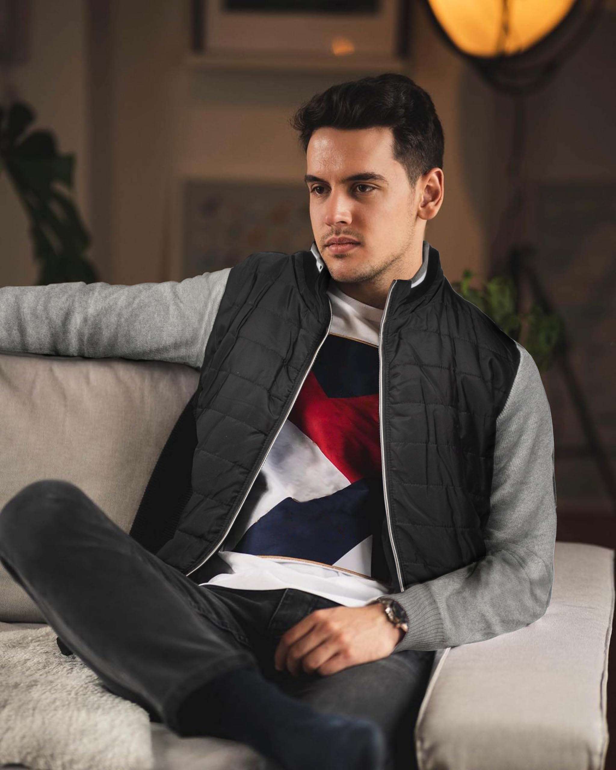 Men's X-Ray Slim Fit Zip Up Cardigan Sweater - Lightweight Knit Jacket for Spring & Fall (Big & Tall Sizes) - Perfect for Casual Wear, Office & Outdoor Activities
