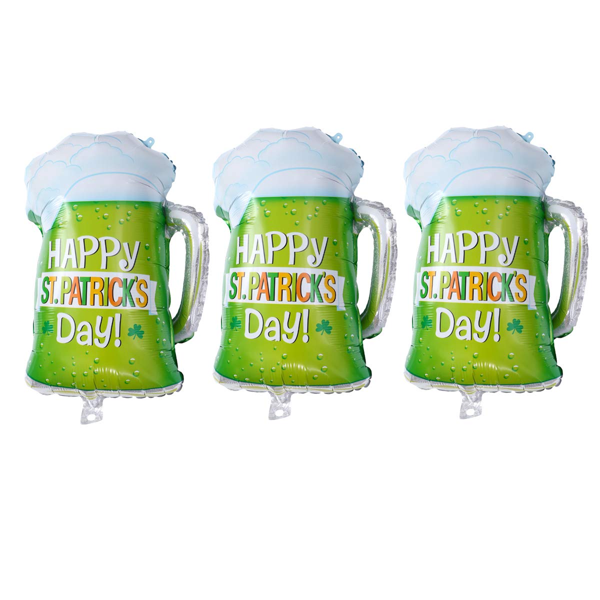 PRETYZOOM 3-Piece St. Patrick's Day Beer Glass Balloon Decor Set - Green Aluminum Foil Balloons for St. Paddy's Party Decorations - Perfect for Irish Pub Parties, Home Celebrations & March 17th Festivities