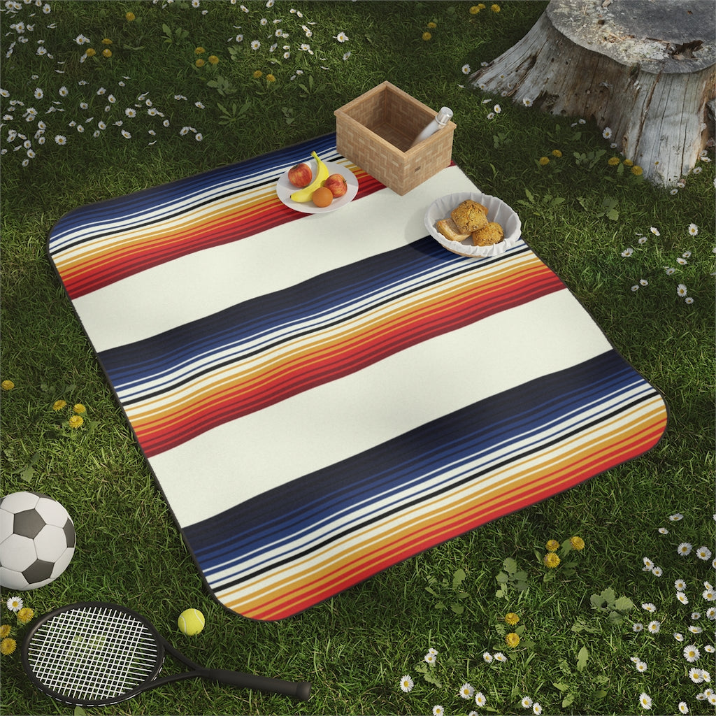 Mexican Pattern Picnic Blanket - Large Waterproof Outdoor Blanket for Beach, Park, Camping & Picnics - Portable with Carry Strap - Perfect Gift for Outdoor Lovers