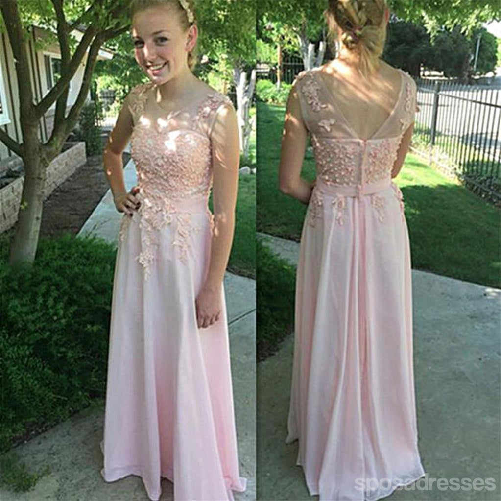 Elegant Pink Scoop Neck Long Prom Dress for Women - Formal Gown for Homecoming, Ball, Party & Special Occasions - PD0065