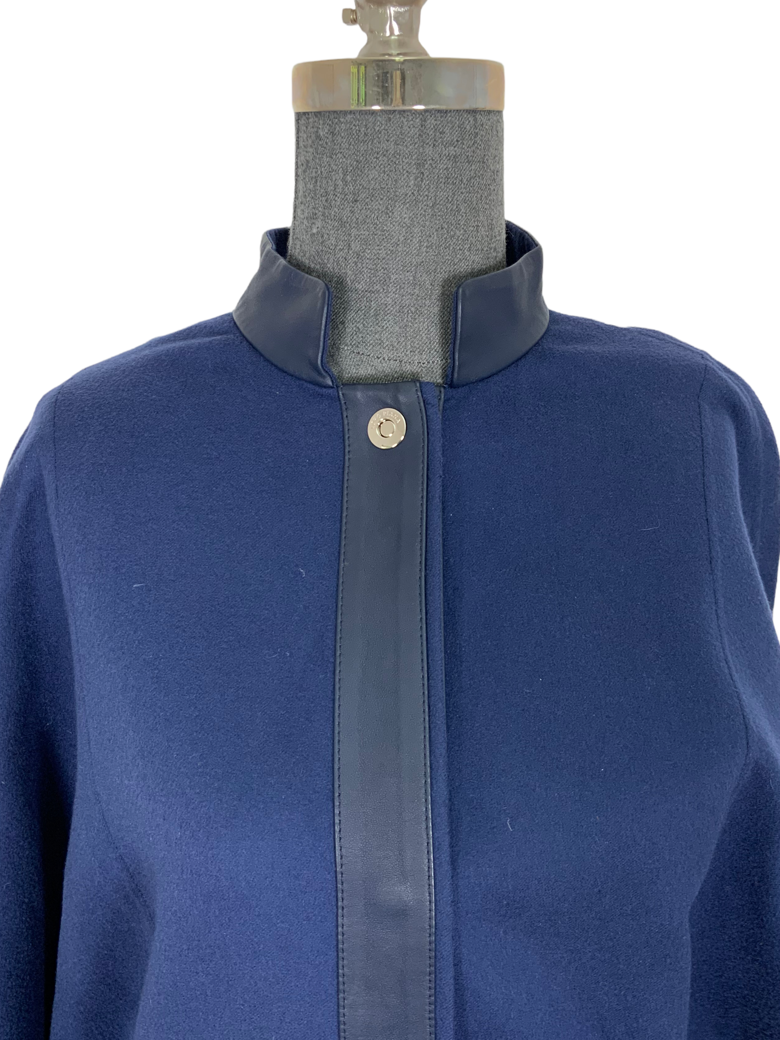 Luxury Loro Piana Cashmere & Lambswool Poncho with Lambskin Leather Trim - Soft Winter Wrap for Women - Perfect for Travel, Office & Evening Events