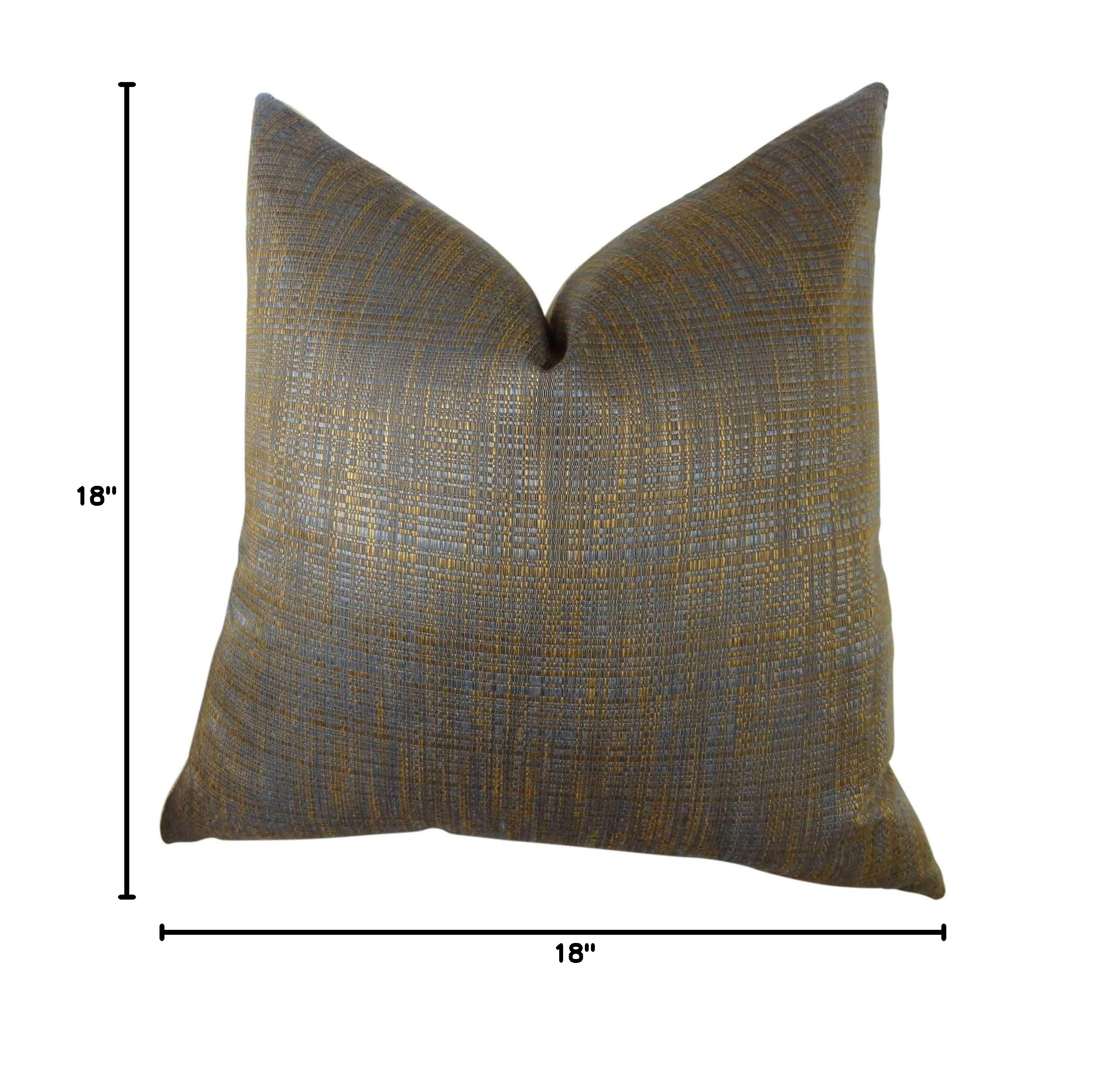 Plutus Clonamore 18x18 Inch Handmade Throw Pillow - Blue & Brown Bohemian Decorative Cushion for Sofa, Bed & Living Room