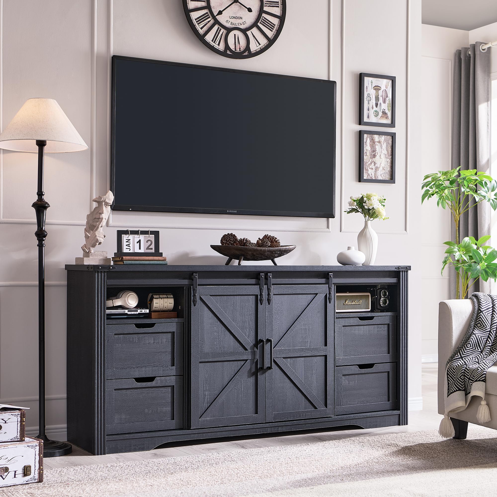 Farmhouse TV Stand for 75+ Inch TVs - 32