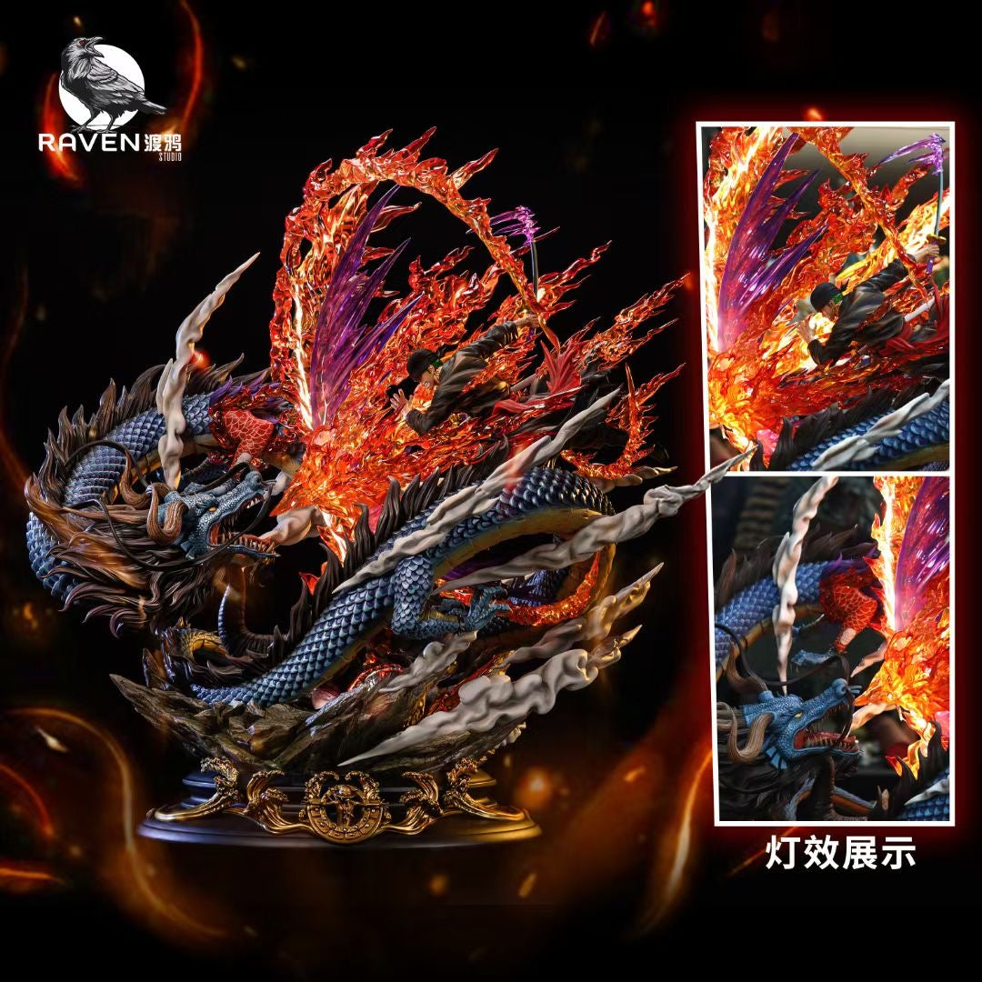 Raven Studio Zoro vs Kaido Anime Figure - One Piece Collectible Action Figure for Anime Fans, Home Decor, and Gift Giving