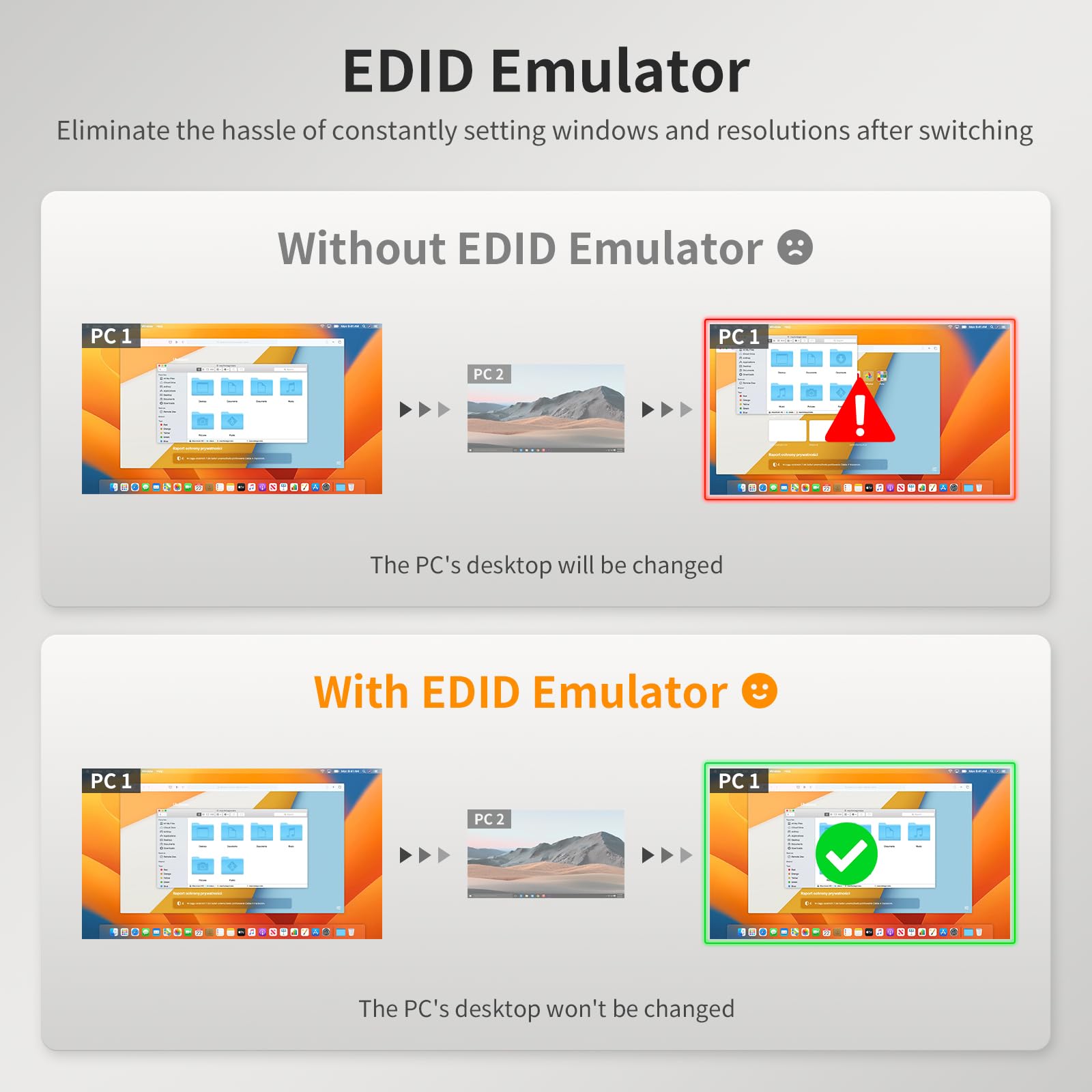 TESmart 2 Port HDMI KVM Switch 4K@60Hz - 1 Monitor Control for 2 Computers with EDID Emulator, USB 2.0, Audio Support, Hotkey & Button Switching, Includes Remote & Cables - Perfect for Home Office & Multi-PC Workstations