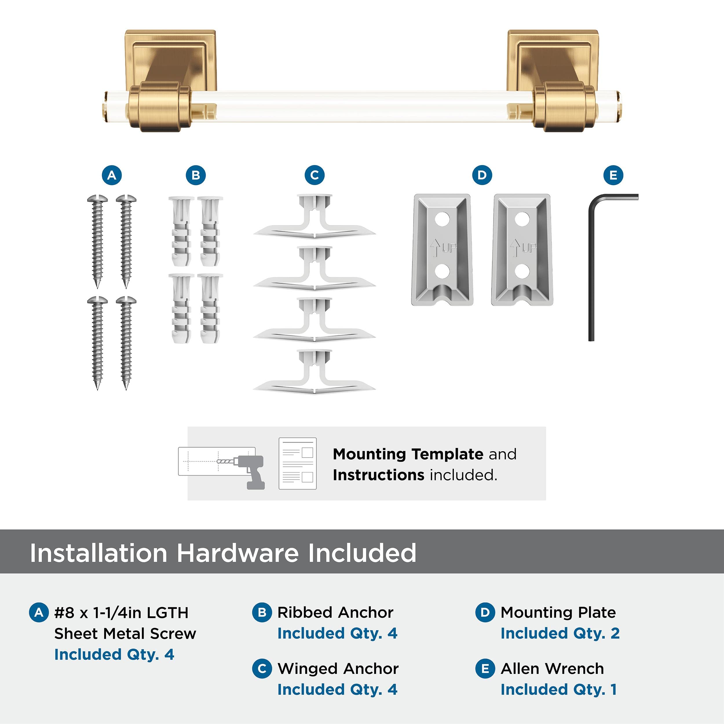 Amerock BH36065CCZ 8-Inch Clear Champagne Bronze Towel Bar - Modern Bathroom Towel Rack & Holder for Bath Accessories | Perfect for Guest Bathrooms, Master Suites & Spa-Style Decor