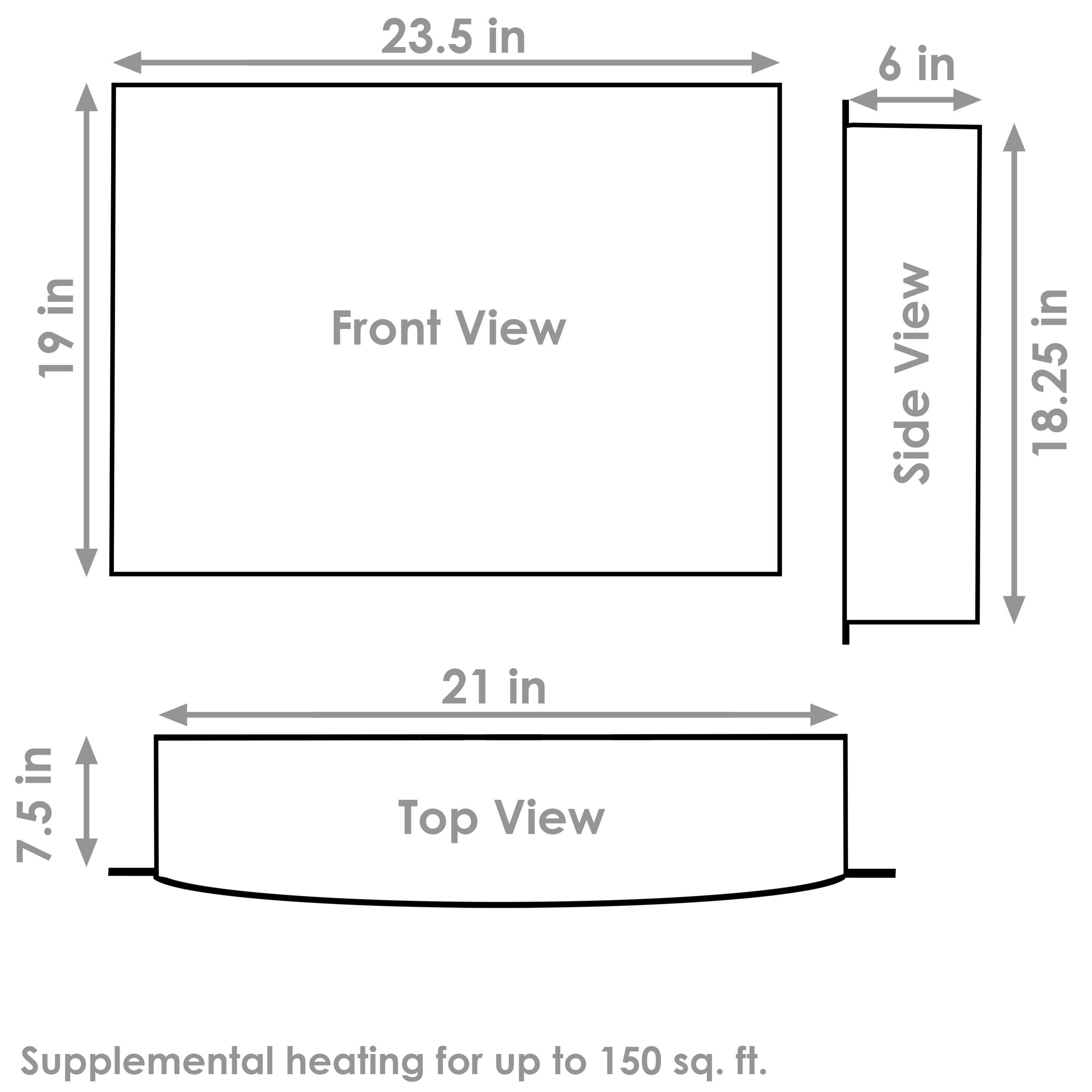 Modern Indoor Electric Fireplace Insert - 23 Inch Recessed or Wall Mounted - Realistic Flame Effect - Perfect for Living Room, Bedroom & Office - Energy Efficient & Safe Heating Solution