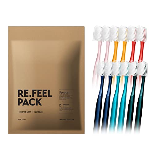 PECTRUS Ultra Soft Manual Toothbrush for Adults & Seniors - Gentle Bristles for Sensitive Teeth & Receding Gums - 12 Pack Eco-Friendly Paper Packaging - Perfect for Travel & Daily Oral Care