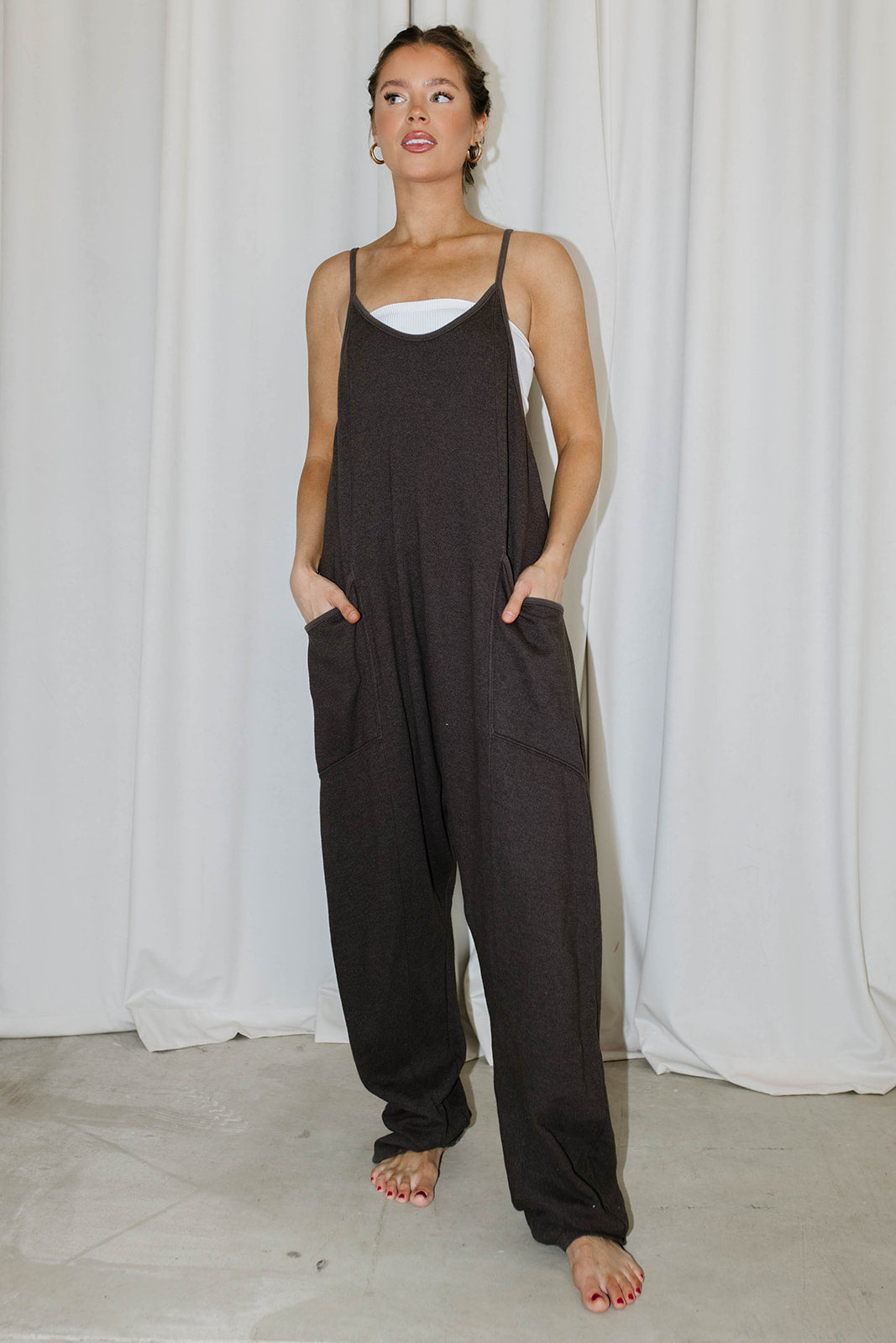 Raelynn Women's Casual Jumpsuit in Washed Black - Stylish One Piece Romper for Everyday Wear, Date Night & Summer Outfits