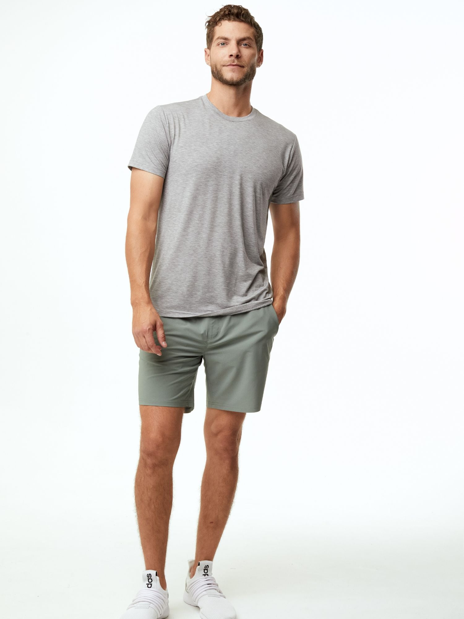 Premium Mercury Green Stretch Performance Shorts for Men - Breathable Quick-Dry Athletic Shorts - Perfect for Running, Gym & Outdoor Activities