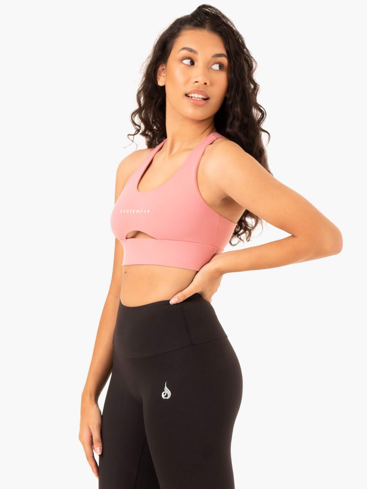 Focus Contour Sports Bra - High Support Workout Top for Running & Yoga - Breathable & Comfortable Activewear in Blush Pink - Perfect for Gym, Fitness & Everyday Wear
