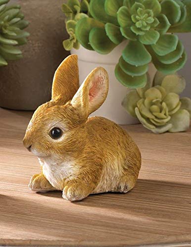 Realistic Sitting Bunny Rabbit Garden Statue - Outdoor Lawn Decor, Yard Sculpture for Home & Garden - Perfect for Easter, Spring Decorations & Patio Ornaments