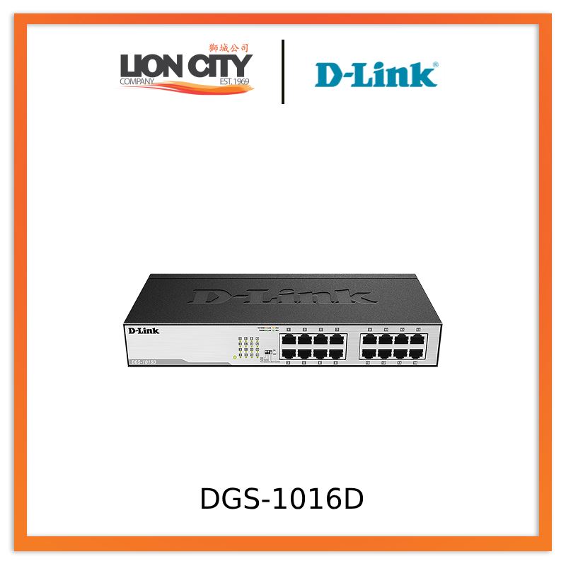 D-Link DGS-1016D 16-Port Gigabit Ethernet Unmanaged Network Switch for Home & Office - High-Speed Desktop Networking Solution for Gaming, Streaming & Small Business Use