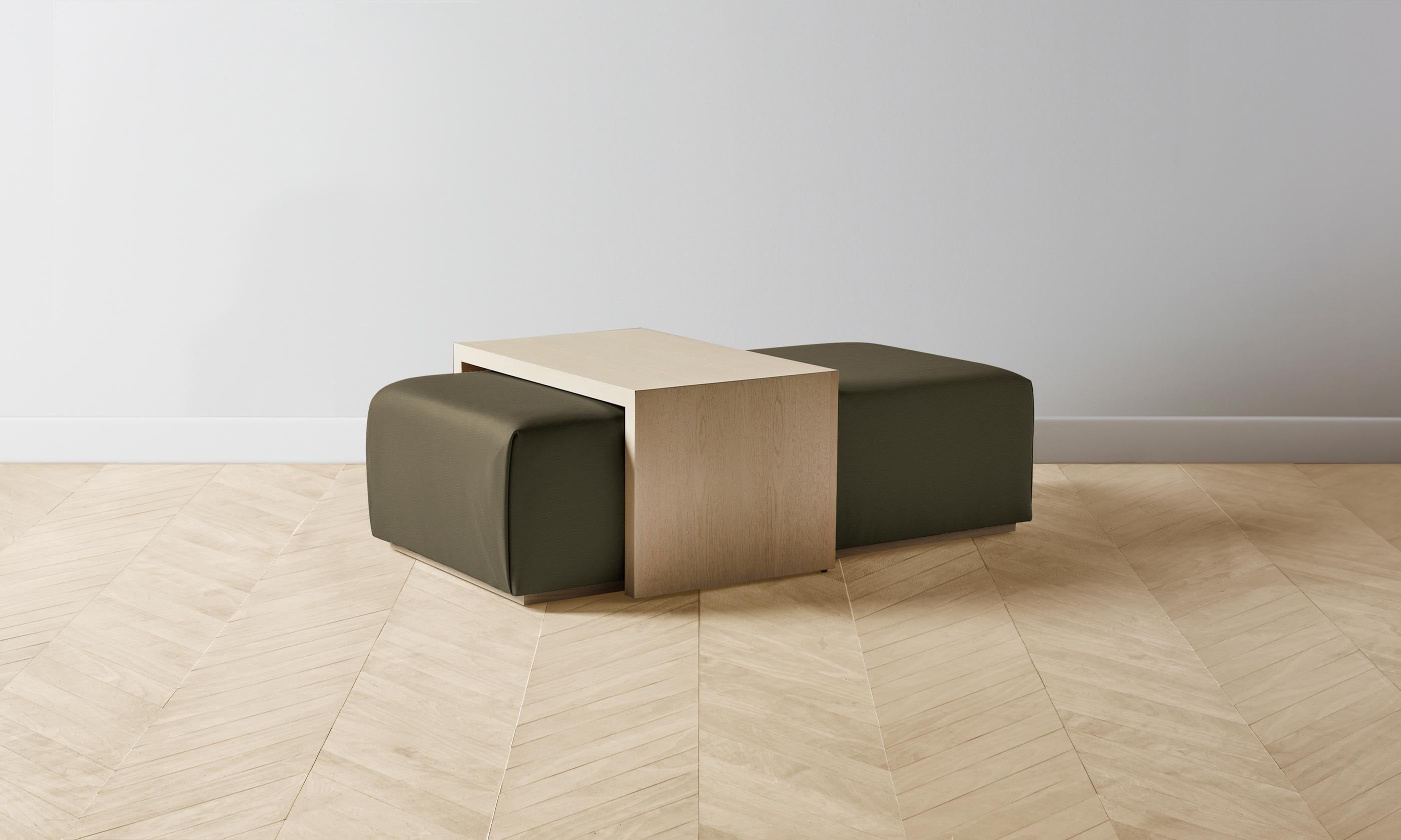 Bowery Ottoman - Pebbled Leather Truffle Brown Storage Footrest - Perfect for Living Room, Bedroom & Office