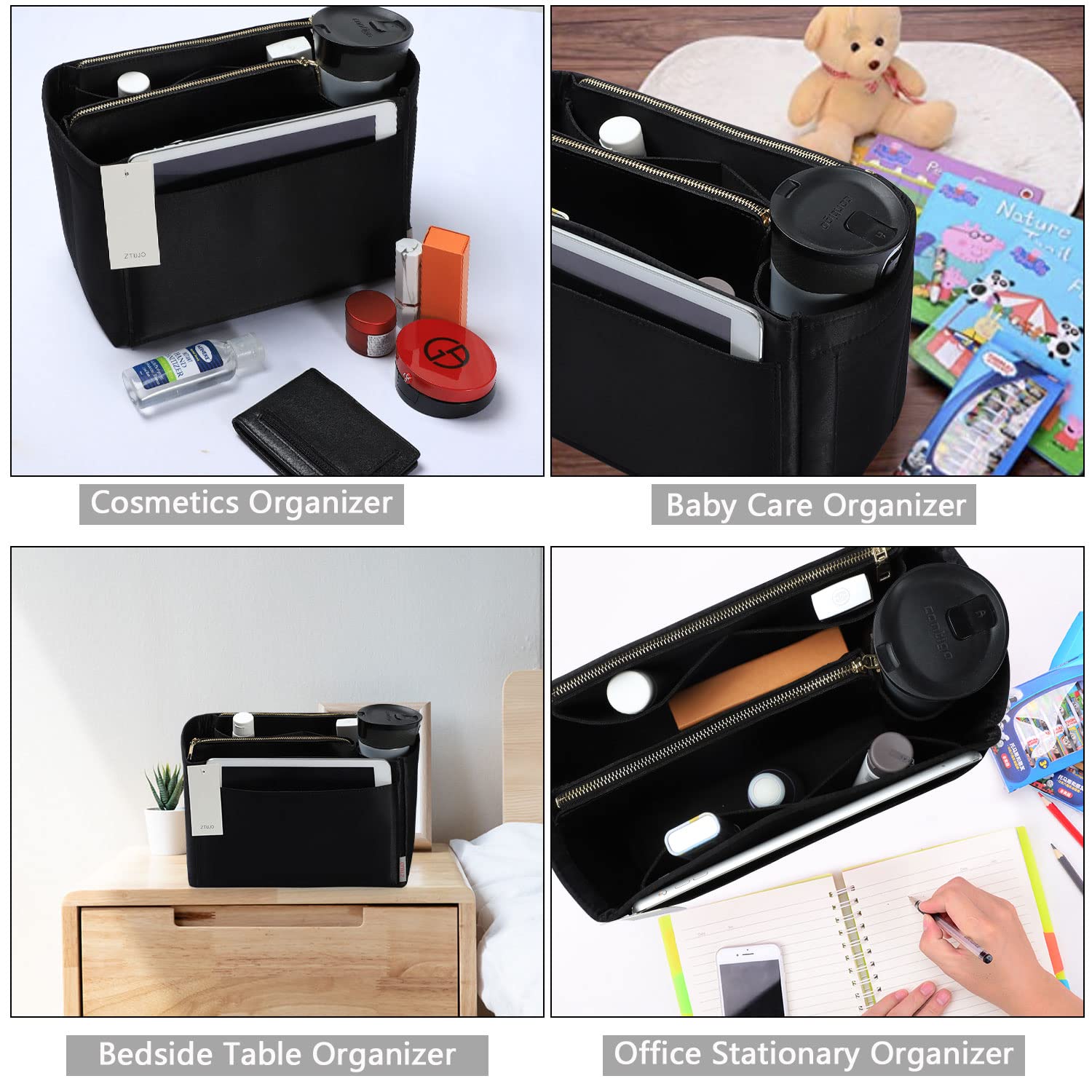 ZTUJO Felt Purse Organizer Insert for Louis Vuitton Speedy, Neverfull, Graceful & Tote Bags - Handbag Shaper & Storage Solution for Travel, Work & Daily Use