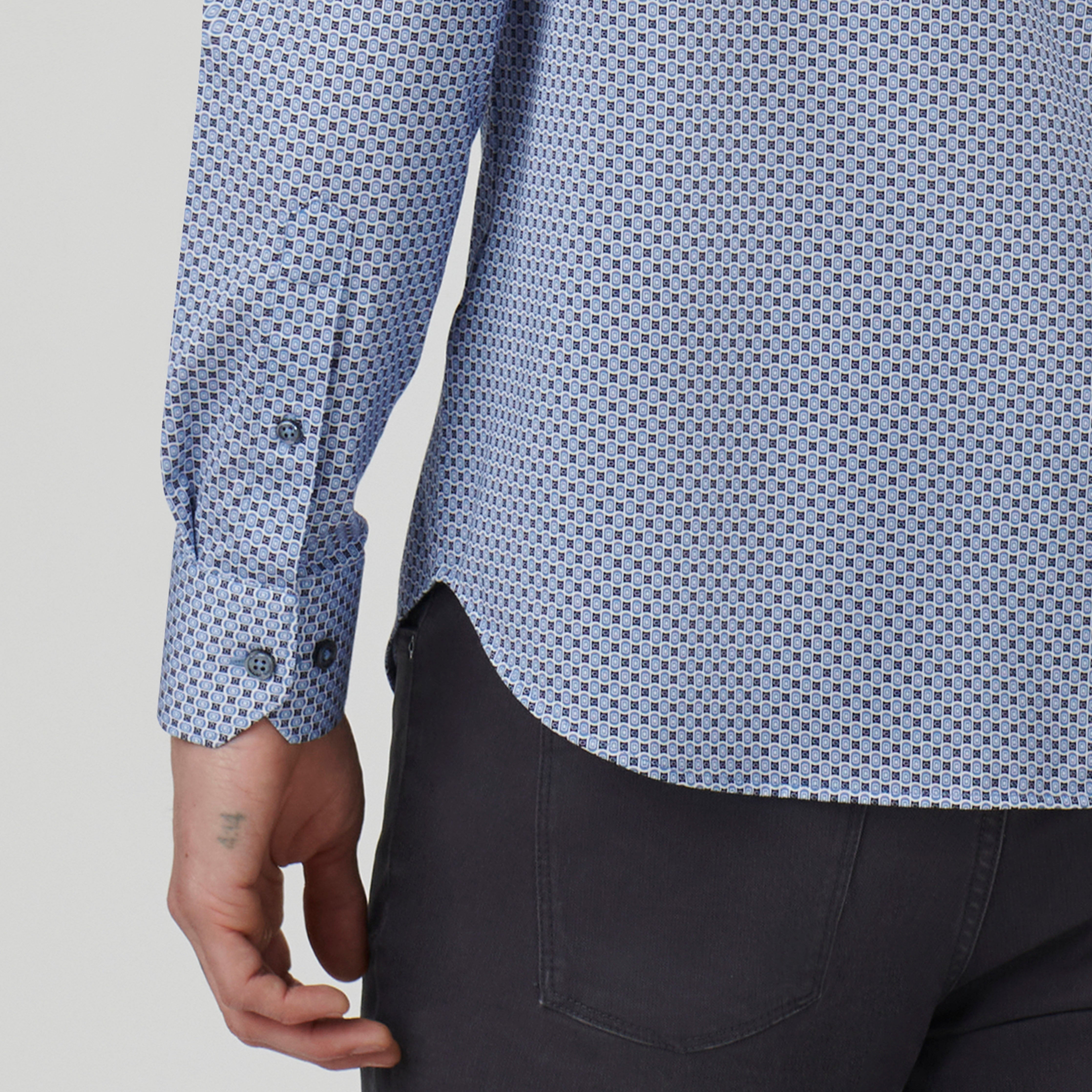 James Geometric Print Cotton Shirt for Men - Stylish & Comfortable Casual Wear for Office, Outings & Everyday Use