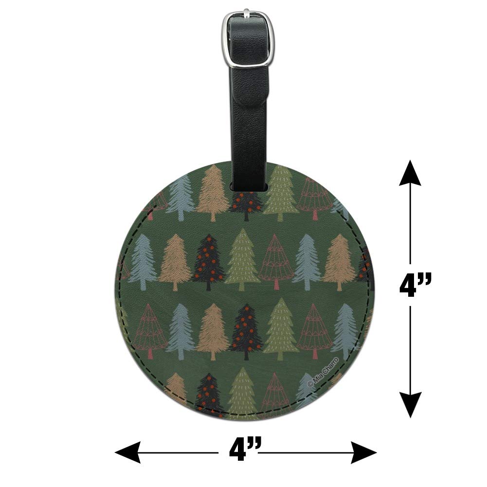 Spunky Christmas Round Leather Luggage Tag - Durable Suitcase ID Card for Carry-On Bags - Perfect for Holiday Travel & Gift Giving