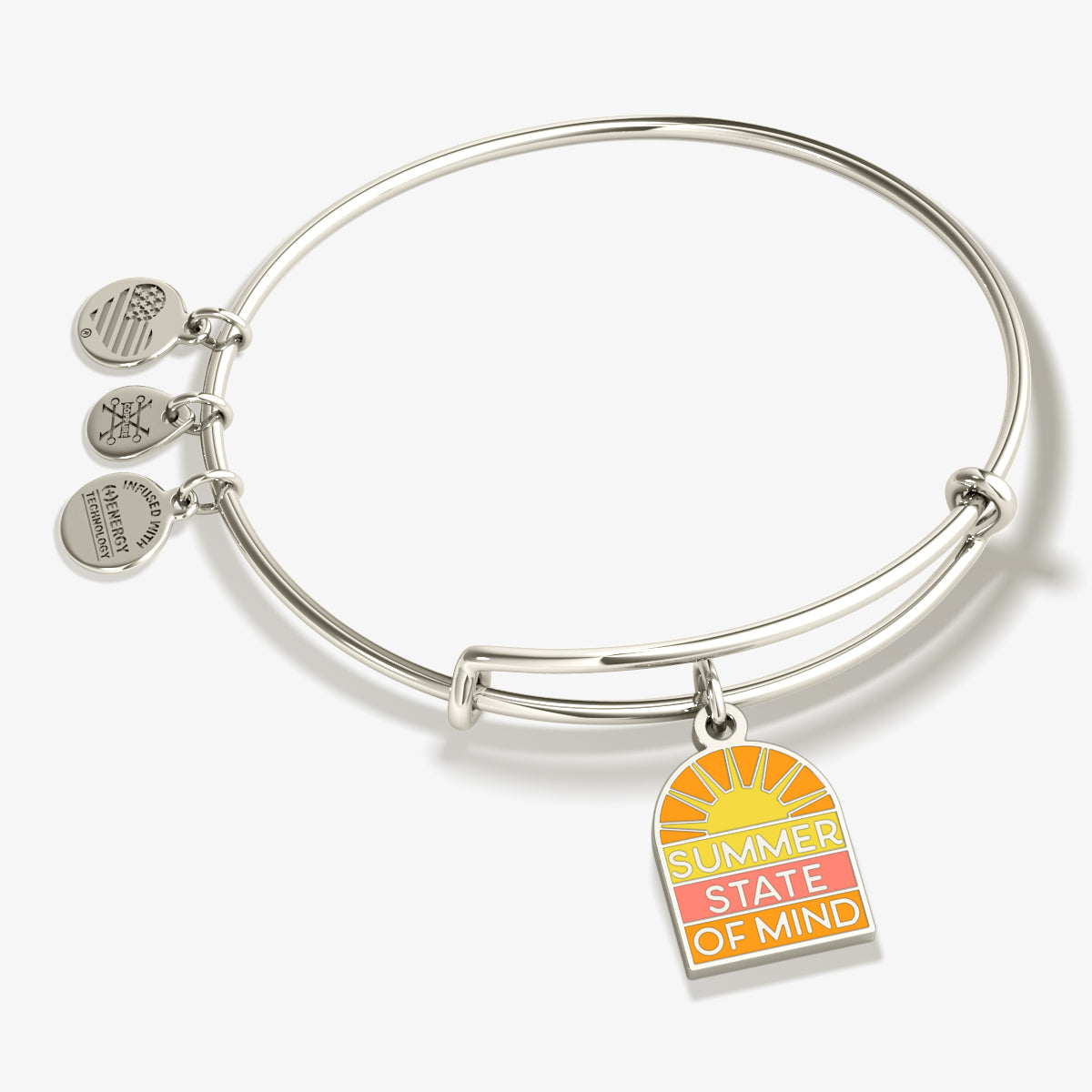 Summer State of Mind Charm Bangle - Trendy Adjustable Bracelet for Women - Perfect for Beach Vacations, Music Festivals & Summer Outfits