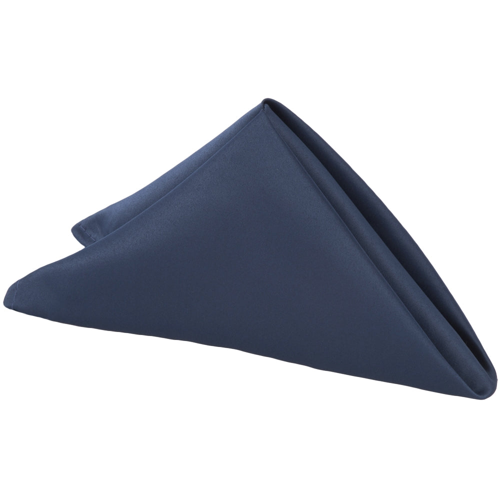 Luxury Lamour Satin Napkin Set - 20x20 Inches, Navy Blue - Elegant Dinner Party, Wedding, and Holiday Table Decor