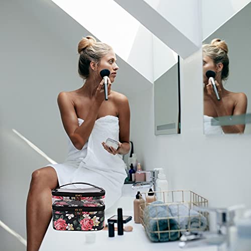 Travel Makeup Pouch Organizer Bag - Waterproof Cosmetic Case for Women, Perfect for Airplane Carry-on & Vacation Essentials Storage