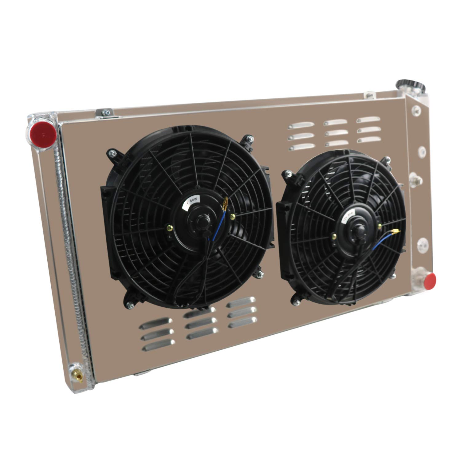 High-Performance 4-Row Aluminum Radiator for 1968-1972 Oldsmobile Cutlass & Chevelle Malibu - Fits 5.7L 6.6L 7.5L Engines with Fan Shroud & Relay Kit - Perfect for Street Racing, Classic Car Restoration & Hot Rod Upgrades