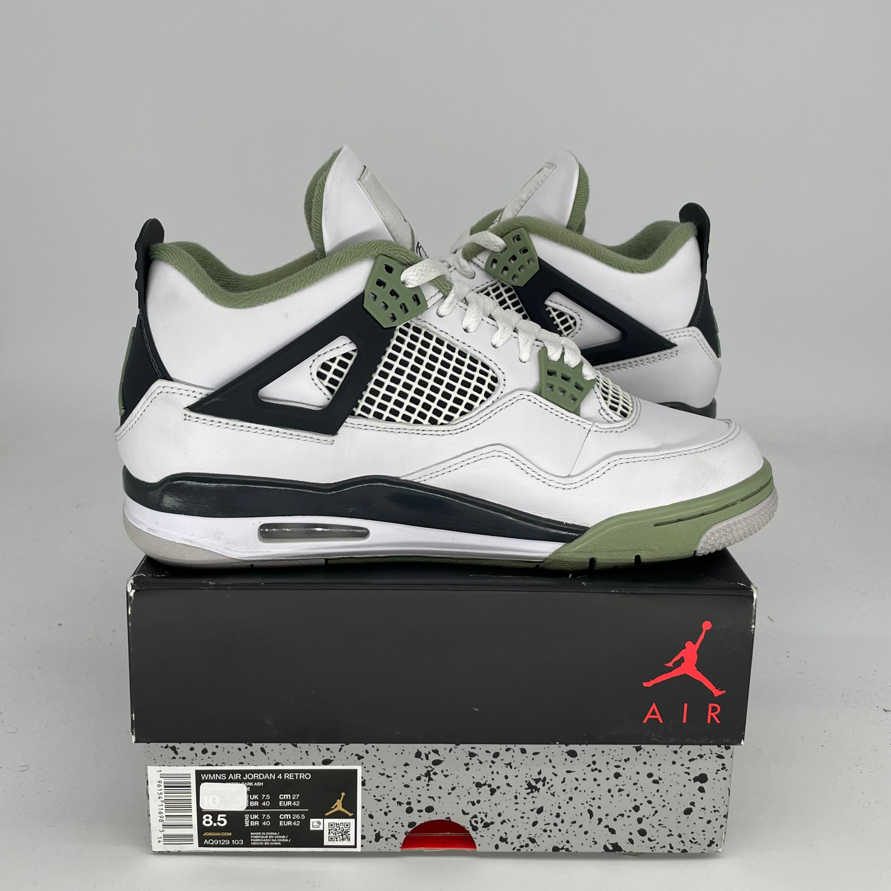 AIR JORDAN 4 SEAFOAM Women's Sneakers Size 8.5/10W - AQ9129-103 | Retro Basketball Shoes for Women, Casual Streetwear & Gym Workout Fashion