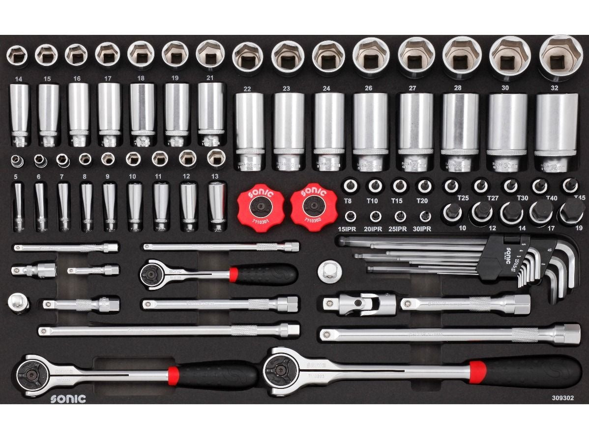 93-Piece Sonic Foam System Socket Set with 1/4