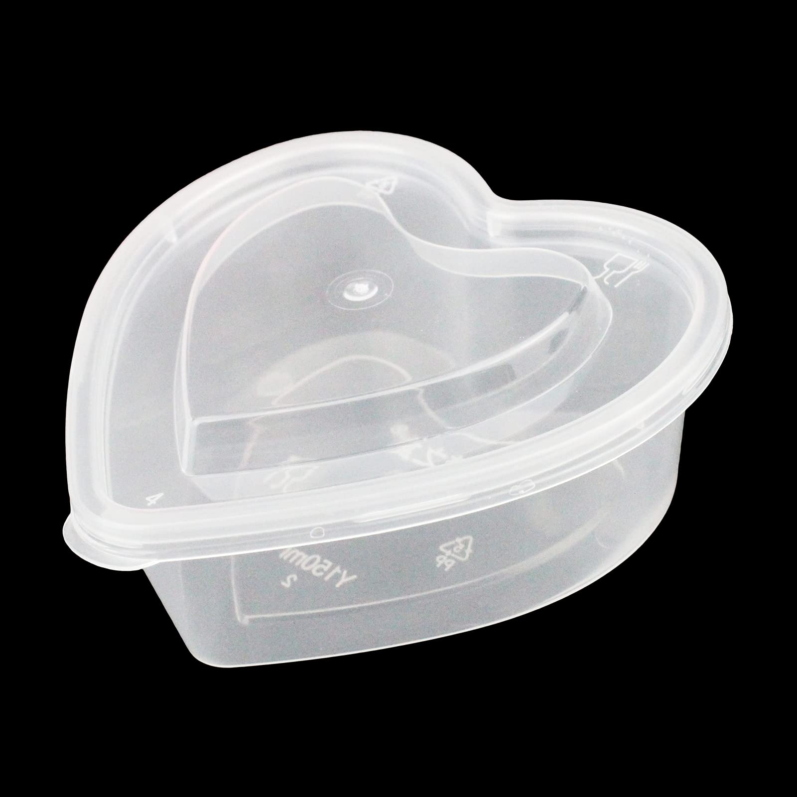 36-Piece 5 oz Heart-Shaped Slime Storage Containers - Clear Plastic Box with Lids for DIY Crafts, Kids' Sensory Play & Party Favors