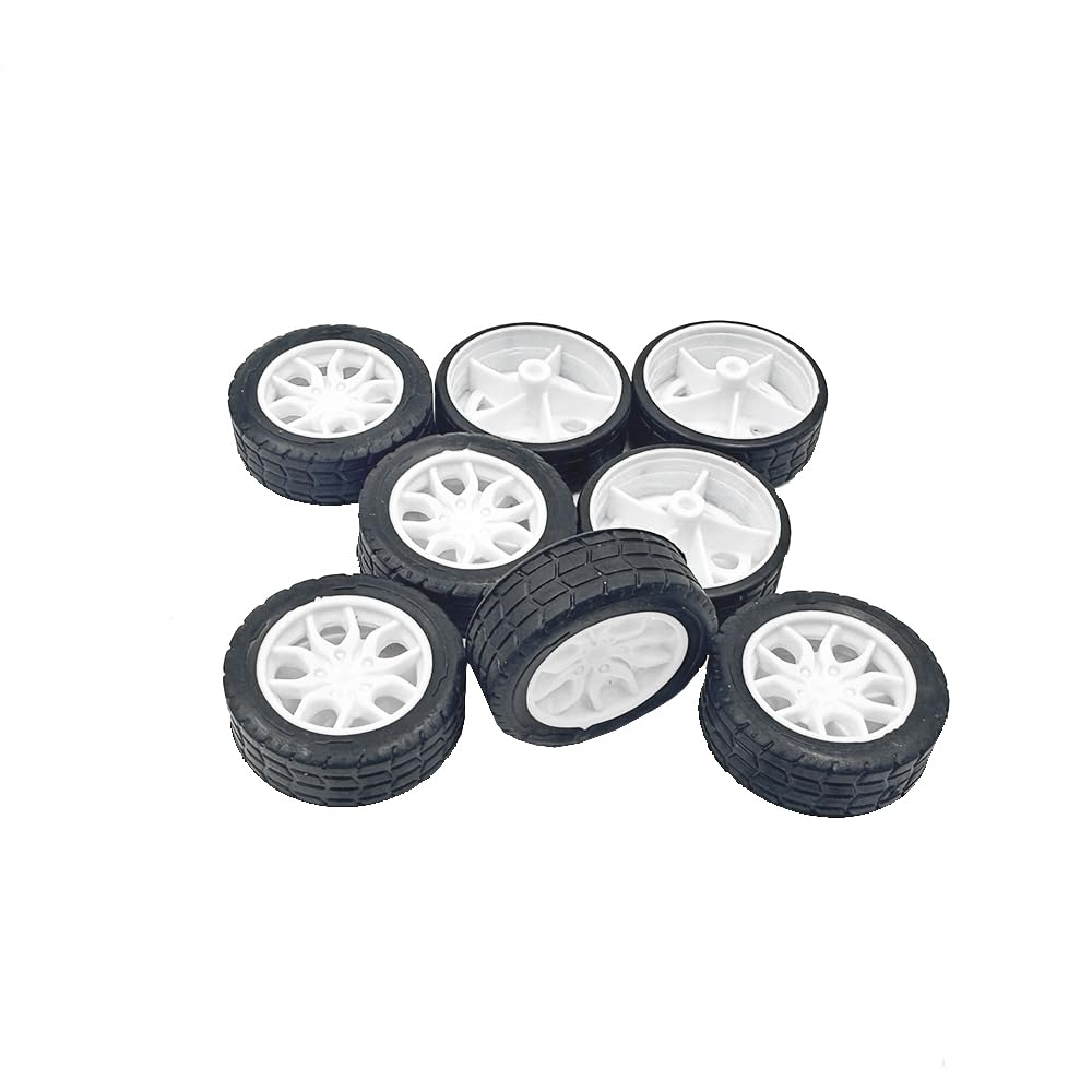 8 PCS 30mm Rubber Tires Toy Car Wheels for RC Car DIY Model Accessories (2x30mm) - Perfect for RC Car Upgrades, Replacement Parts & Hobbyist Projects