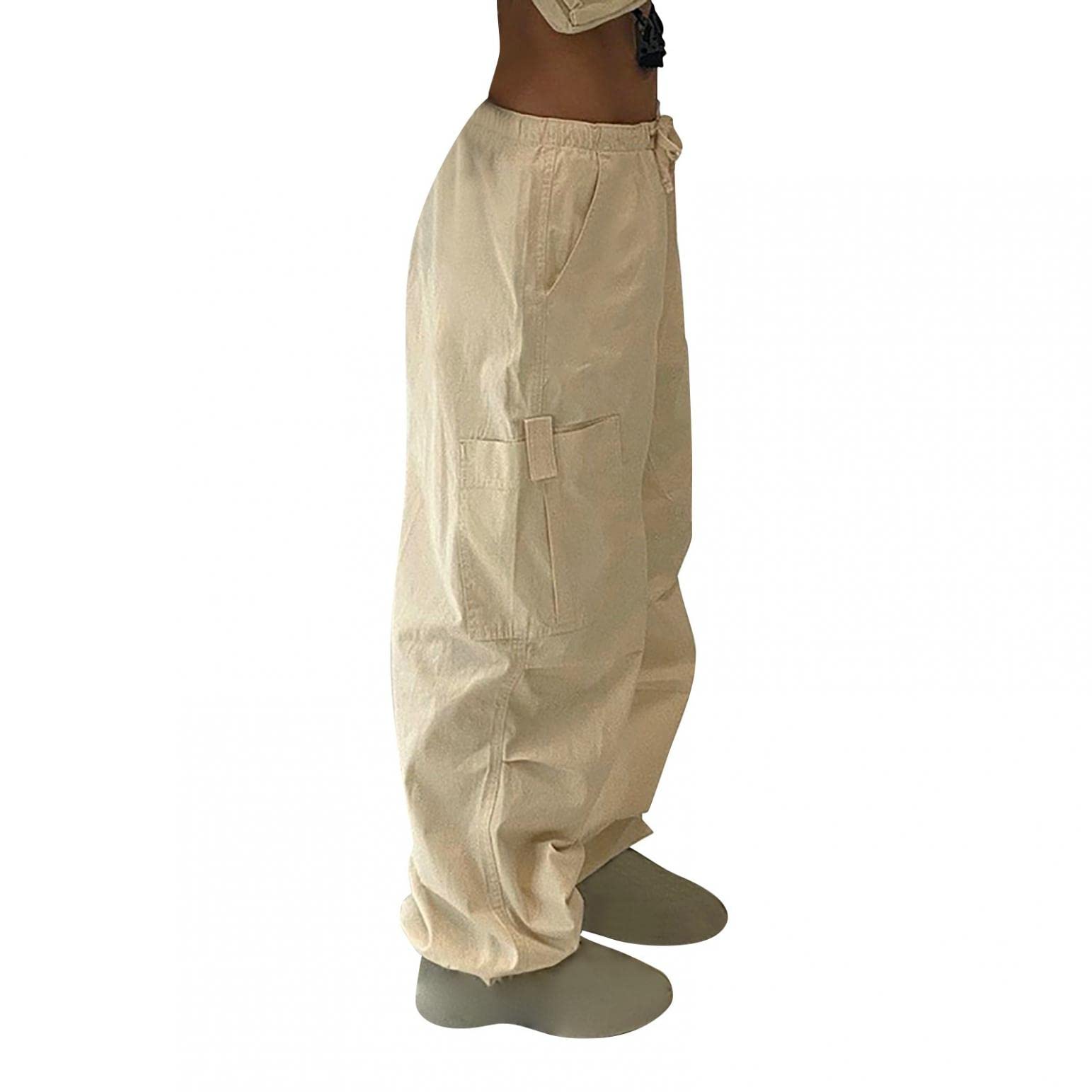Plus Size Women's Cargo Pants - Low Rise Vintage Y2K Baggy Joggers with Pockets | Casual Streetwear for Harajuku Style | Perfect for Urban Fashion, Workout & Everyday Wear