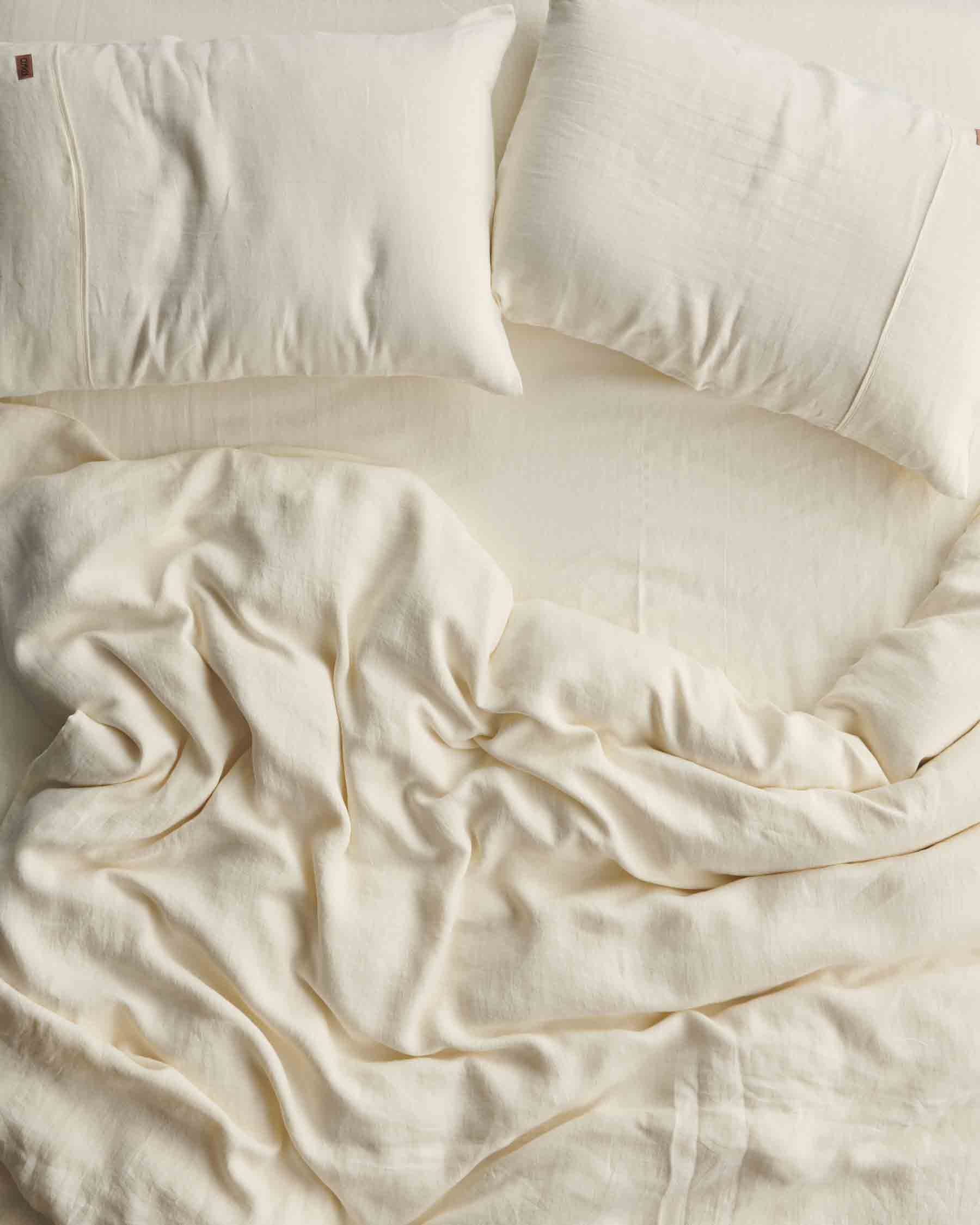 Premium Cloud Dancer Linen Fitted Sheet - Queen Size, Breathable & Wrinkle-Resistant - Perfect for Bedroom, Guest Room & Vacation Homes (US)