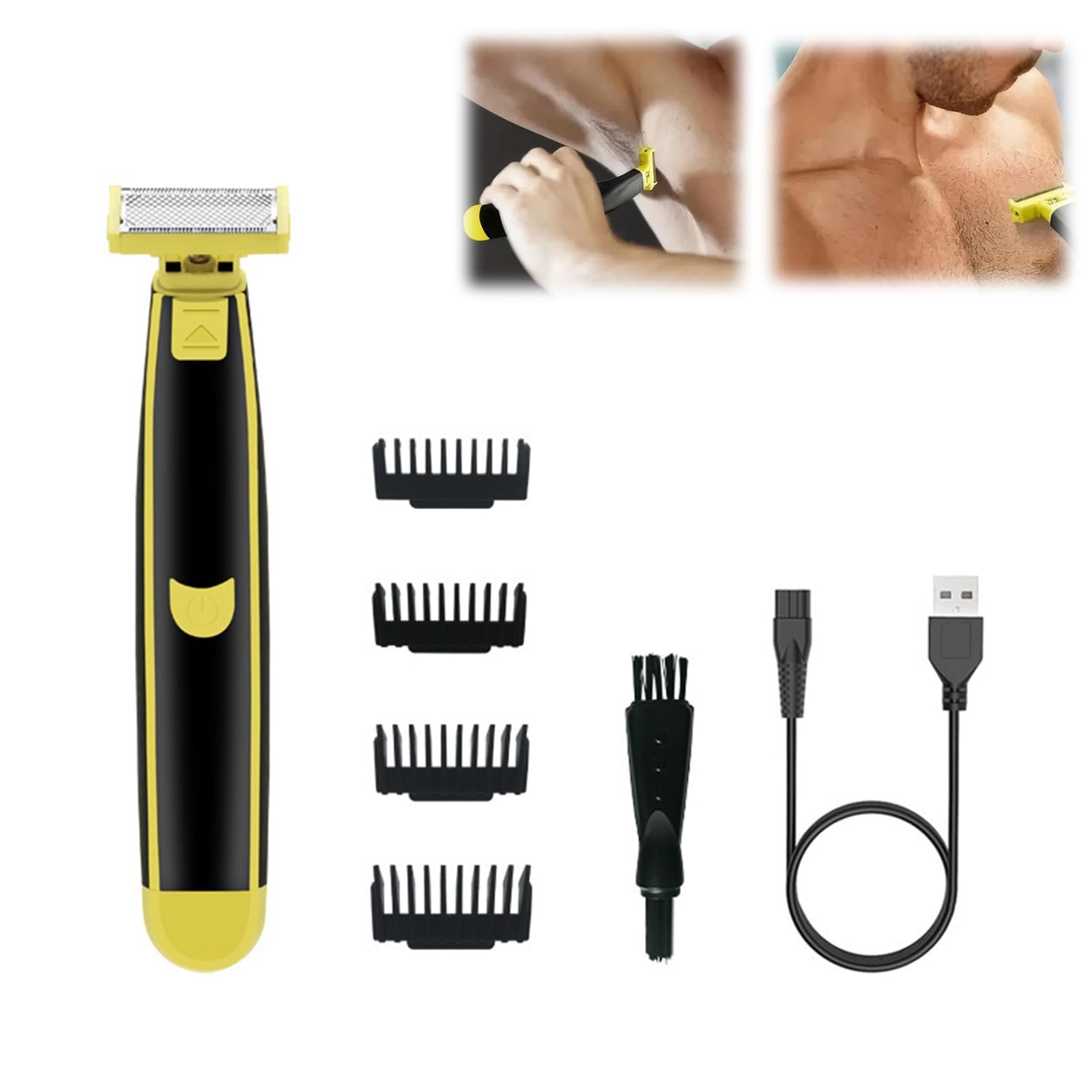 Men's Rechargeable Wet & Dry Electric Shaver - Fast Shaving with Powerful Motor, Non-Slip Grip & Durable Design - Includes Electric Shaver Cleaner - Perfect for Travel, Gym & Daily Grooming (Model #10)
