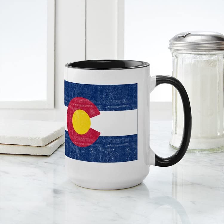 Colorado Flag Ceramic Coffee Mug - 15 oz (444 ml) | Durable & Dishwasher Safe | Perfect for Home, Office & Gifts | CafePress
