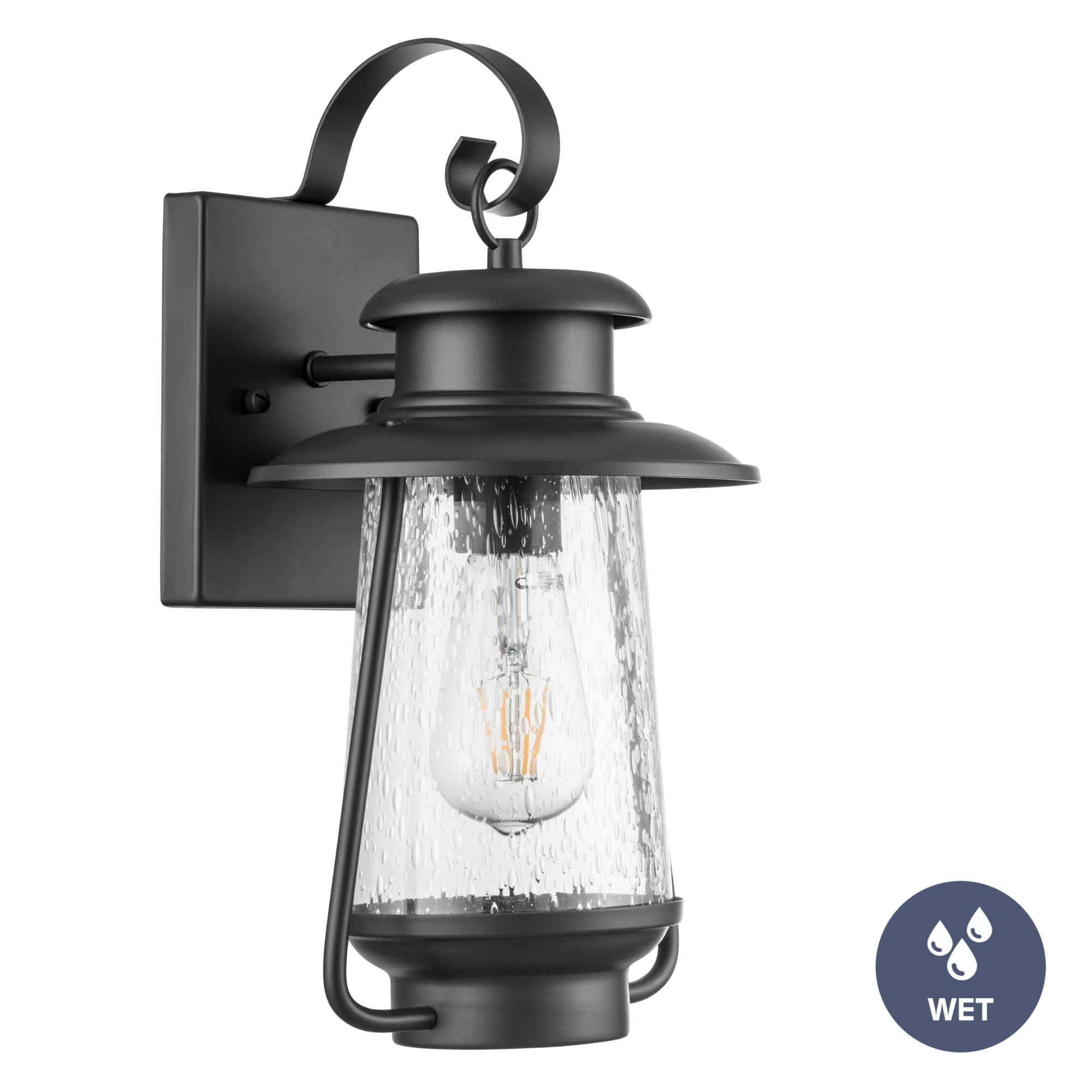 Sommerset Wet Rated Outdoor Coach Light in Matte Black - Durable Waterproof Exterior Wall Sconce for Patio, Garden & Porch Lighting