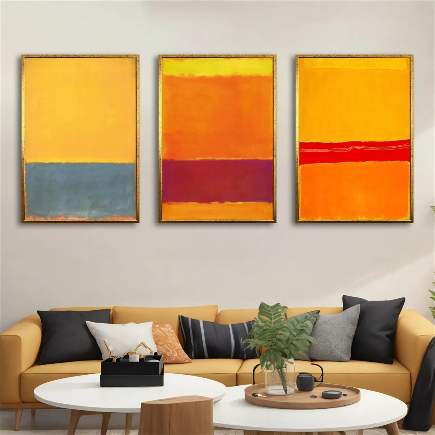 Abstract Tranquility Set of 3 Wall Art Prints - Modern Minimalist Home Decor for Living Room, Bedroom & Office - #WS189