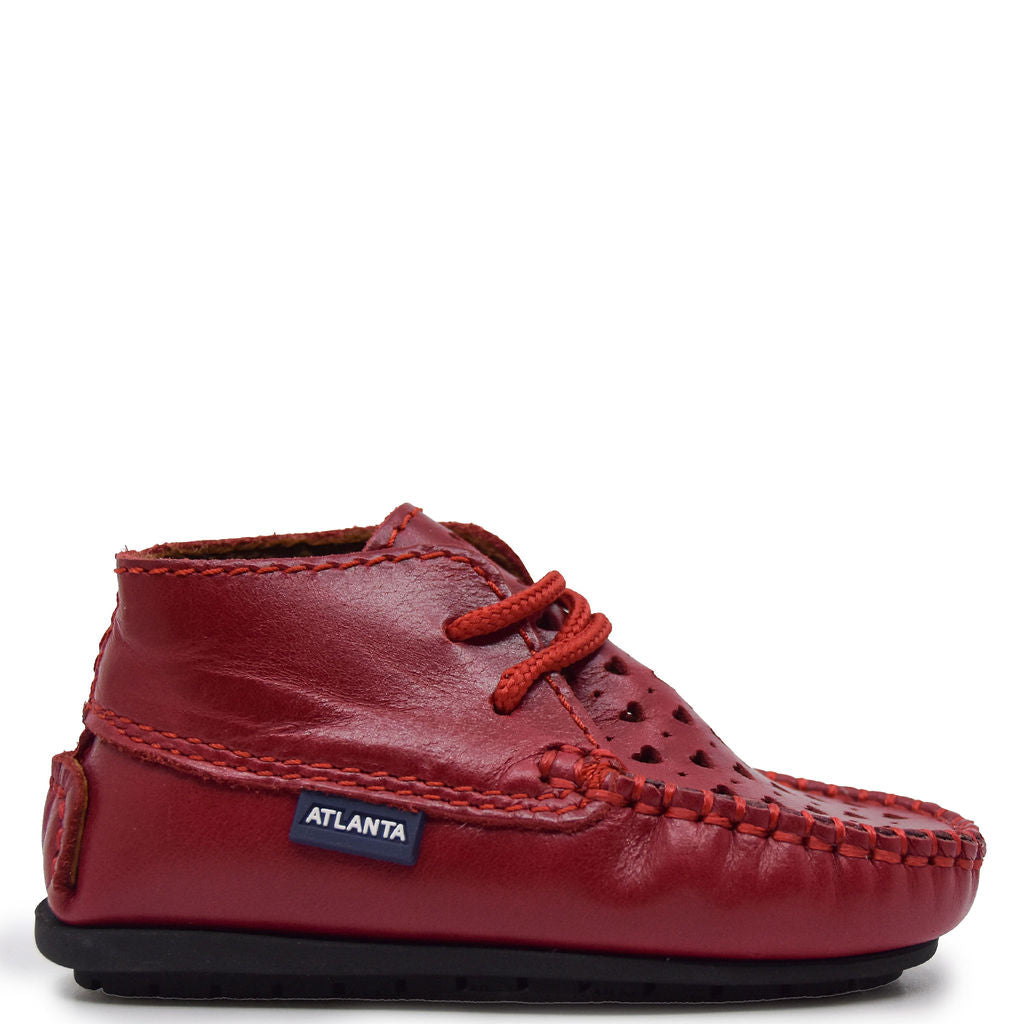 Atlanta Moccasin Red Heart Baby Booties - Soft Leather First Walkers for Newborns & Infants | Perfect for Special Occasions, Photo Shoots & Everyday Wear