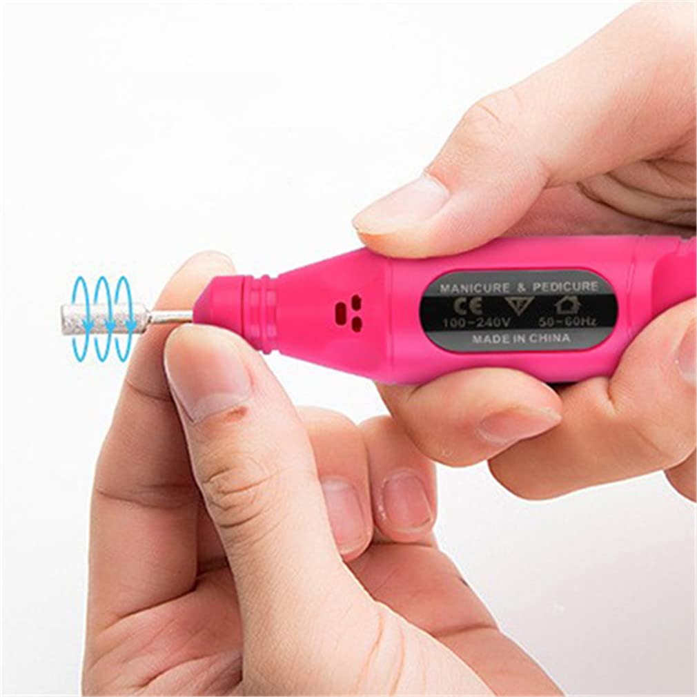 Professional Electric Nail Drill Kit - USB Portable Manicure Pedicure Machine for Acrylic Nails, Polishing, Shaping & Exfoliating | Perfect for Home & Salon Nail Care (Pink)
