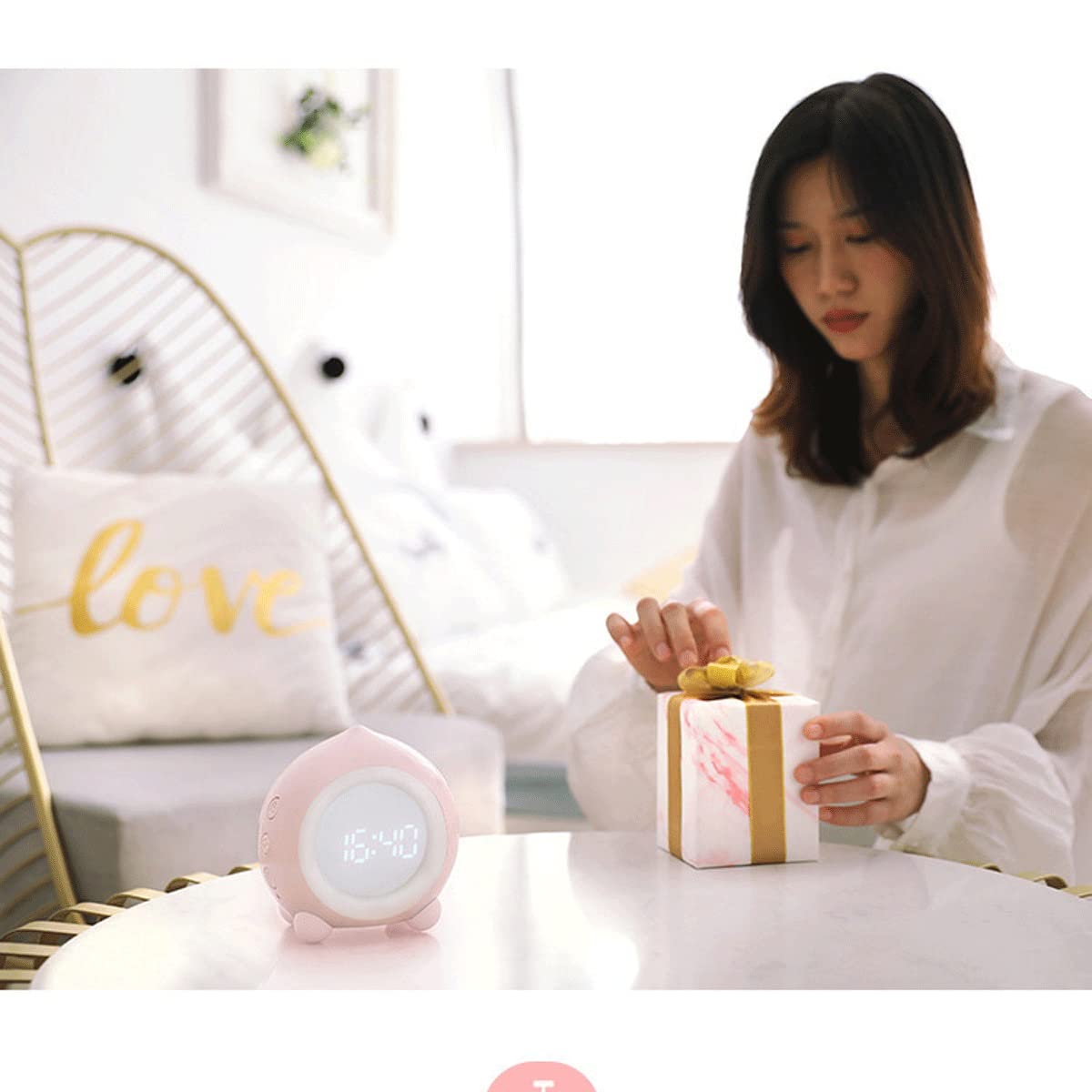 Kids Alarm Clock with Wake-Up Light & Sleep Trainer - Gentle Sleep Sound Machine for Children (Color: C) | Perfect for Bedrooms, Nursery & Morning Routines