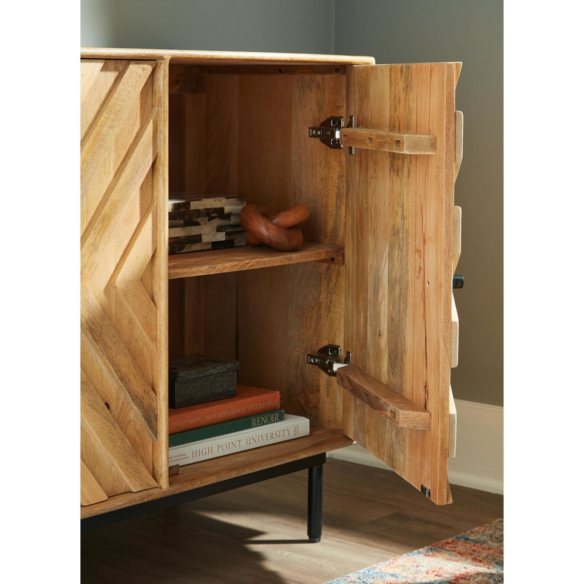 Cadewick Accent Cabinet - Modern Side Table with Storage Shelf for Living Room, Bedroom & Entryway | Wooden Console Table for Home Decor & Organization