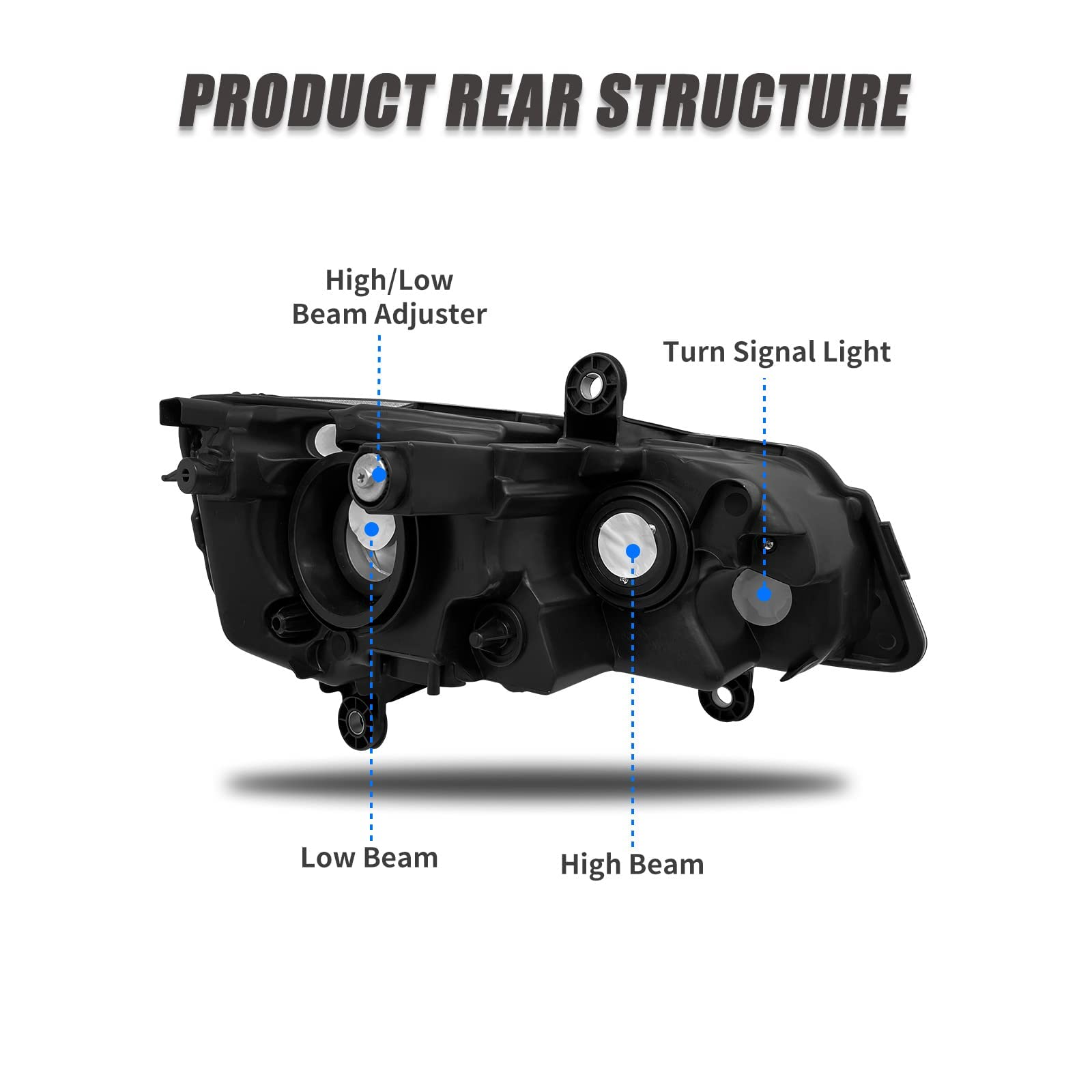 Dodge Grand Caravan & Chrysler Town & Country Headlights (2008-2020) - Chrome Housing with Amber Reflector - Driver & Passenger Side - Factory Style Replacement - Perfect for Night Driving & Vehicle Upgrades