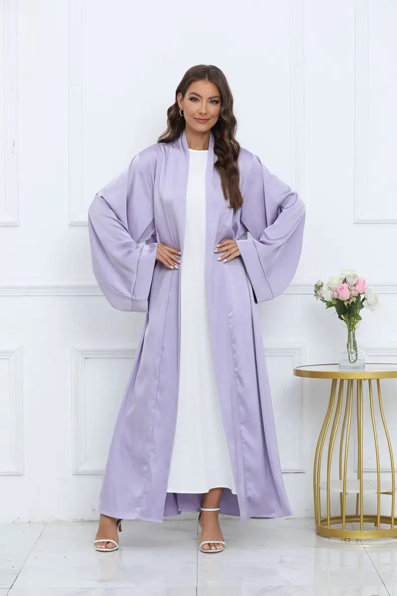 Elegant Plain Cardigan Open Abaya Dress for Women - Modest Muslim Fashion for Daily Wear & Special Occasions