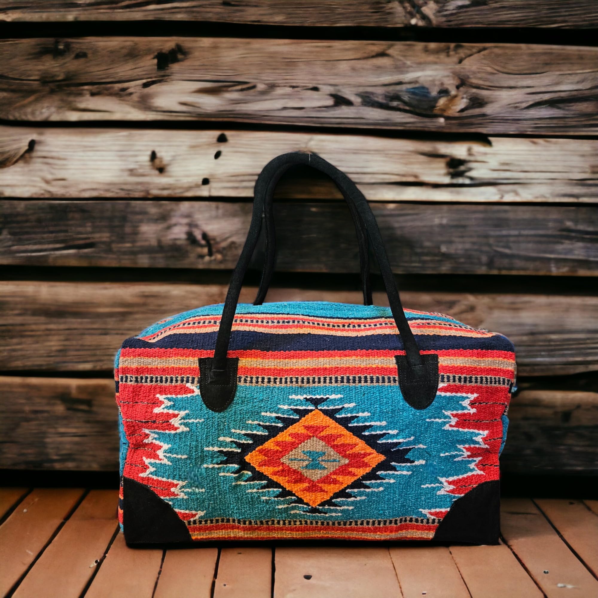 Southwestern Large Weekender Travel Bag - Western Duffle Bag for Women & Men, Boho Style Carry-On Overnight Bag (Franco) - Perfect for Weekend Getaways, Gym, Beach Trips & Air Travel