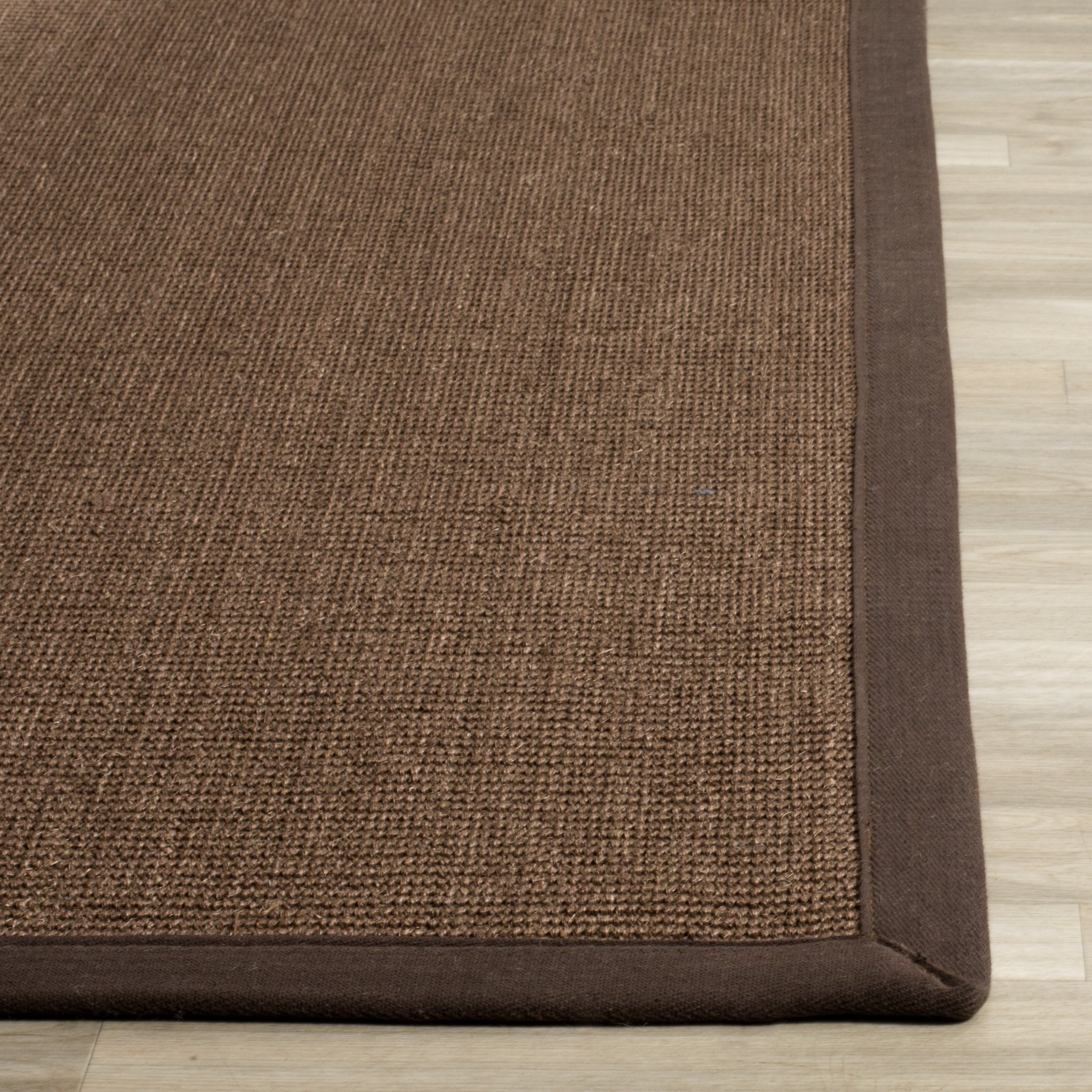 Safavieh Natural Fiber Collection 6'x6' Brown Sisal Area Rug with Border - Durable & Stylish Floor Covering for Living Room, Bedroom or Office Decor