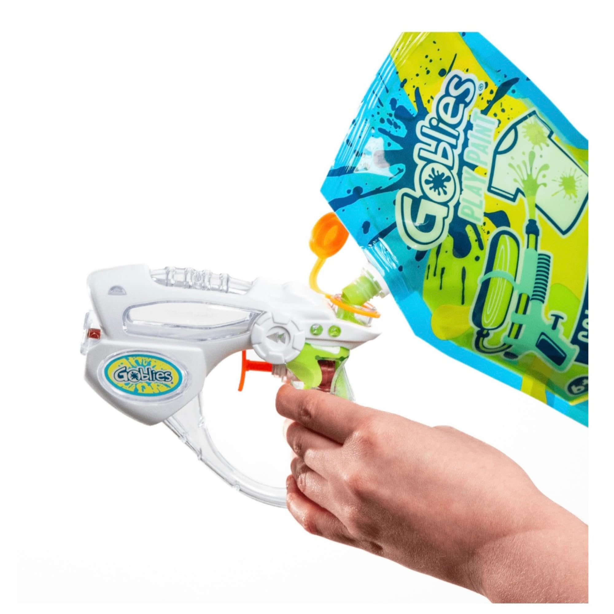 Gooblies Play Paint Super Pack - 2 Packs of Washable Spray Paint & 3 Play Paint Guns (Purple & Green) | Splatter Water Gun Toy for Kids Outdoor Activities, Birthday Parties & Summer Fun