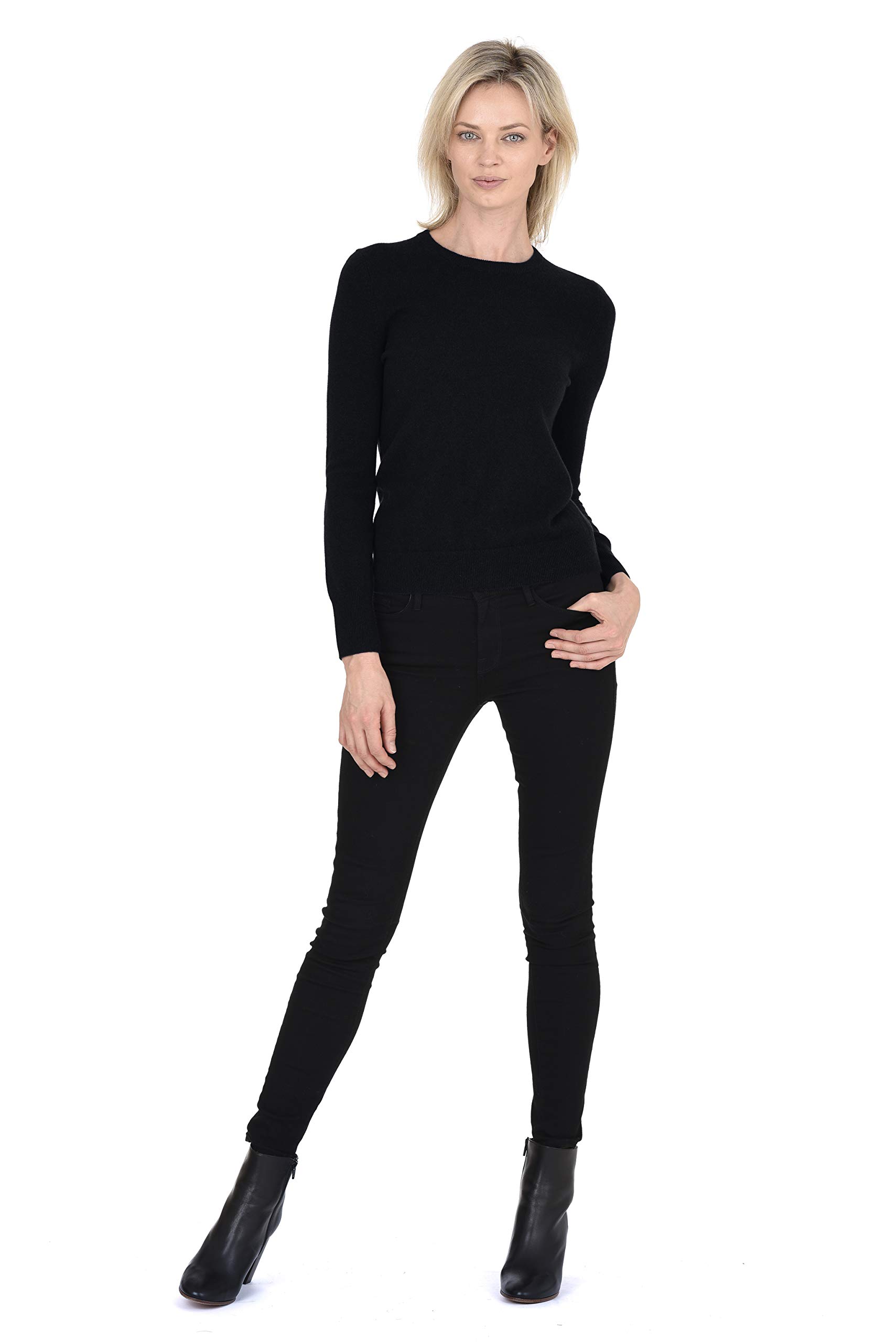 100% Pure Cashmere Women's Crewneck Sweater - Soft Long Sleeve Round Neck Pullover for Women - Perfect for Office, Travel & Casual Wear