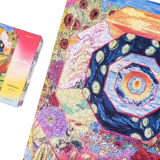 1,000 Piece Kaleidoscope Jigsaw Puzzle for Adults - Colorful Pattern Challenge, Family Game Night & Relaxation Activity